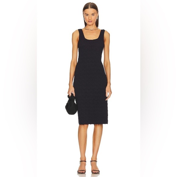 Vince Dresses & Skirts - Vince Square Neck Textured Tank Dress Black Business Casual Party Women’s Medium